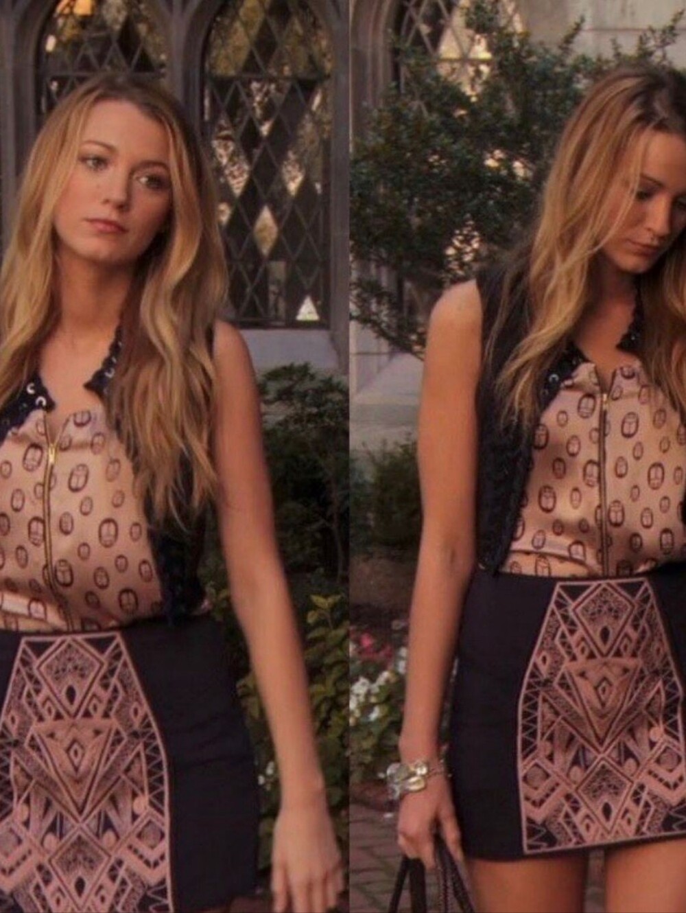 Tibi Pencil Skirt with Blush Embroidered Panel, ASO Serena Van Der Woodsen NWOT - Picture 4 of 16